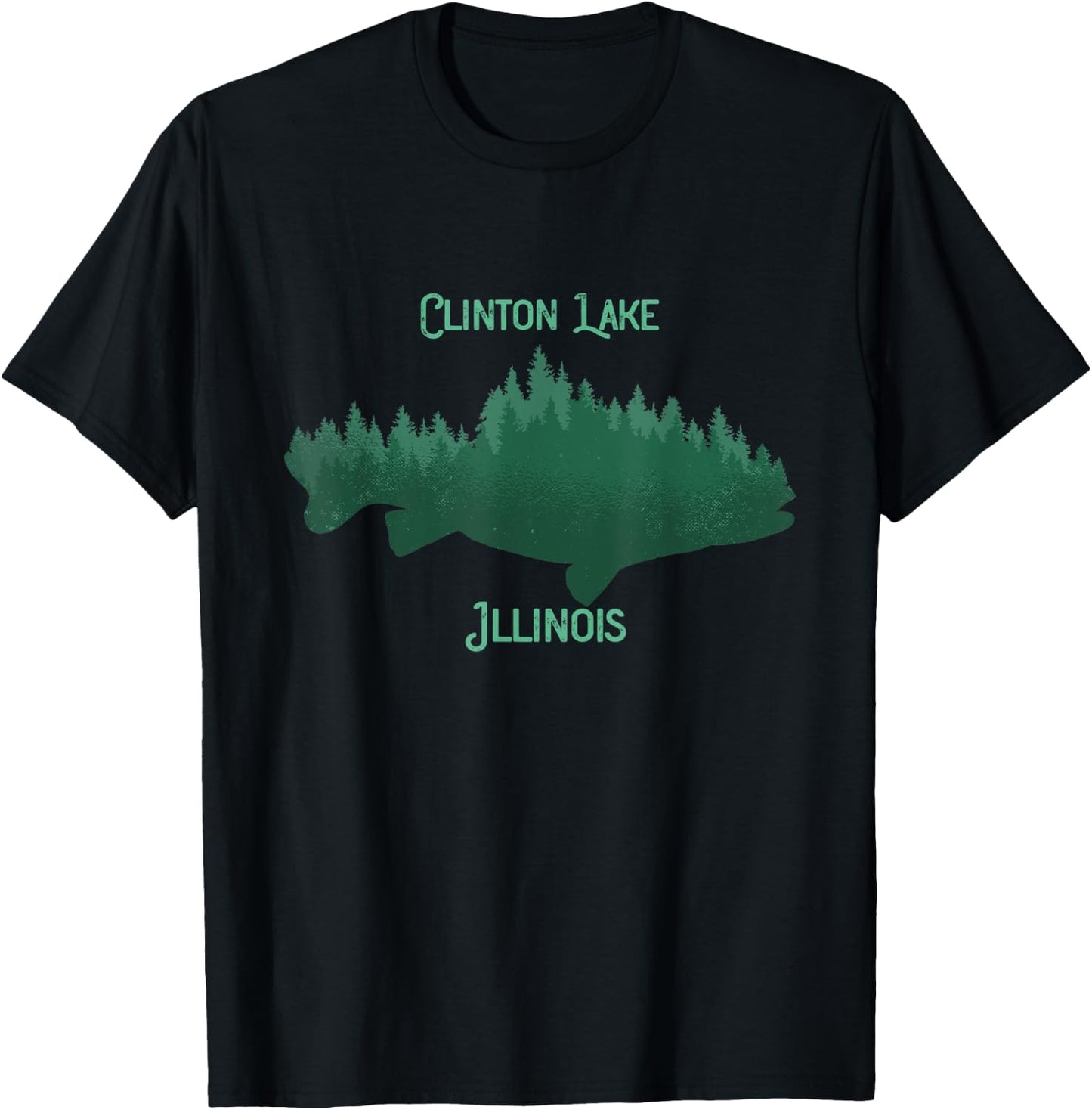 Clinton Lake Illinois Souvenir T-Shirt - T-Shirt | Black
