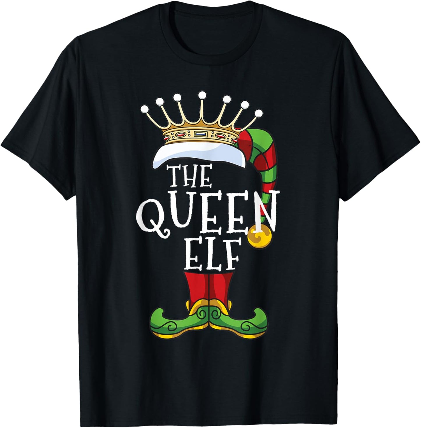 The Queen Elf Family Matching Christmas Group Funny T-Shirt - T-Shirt | Black