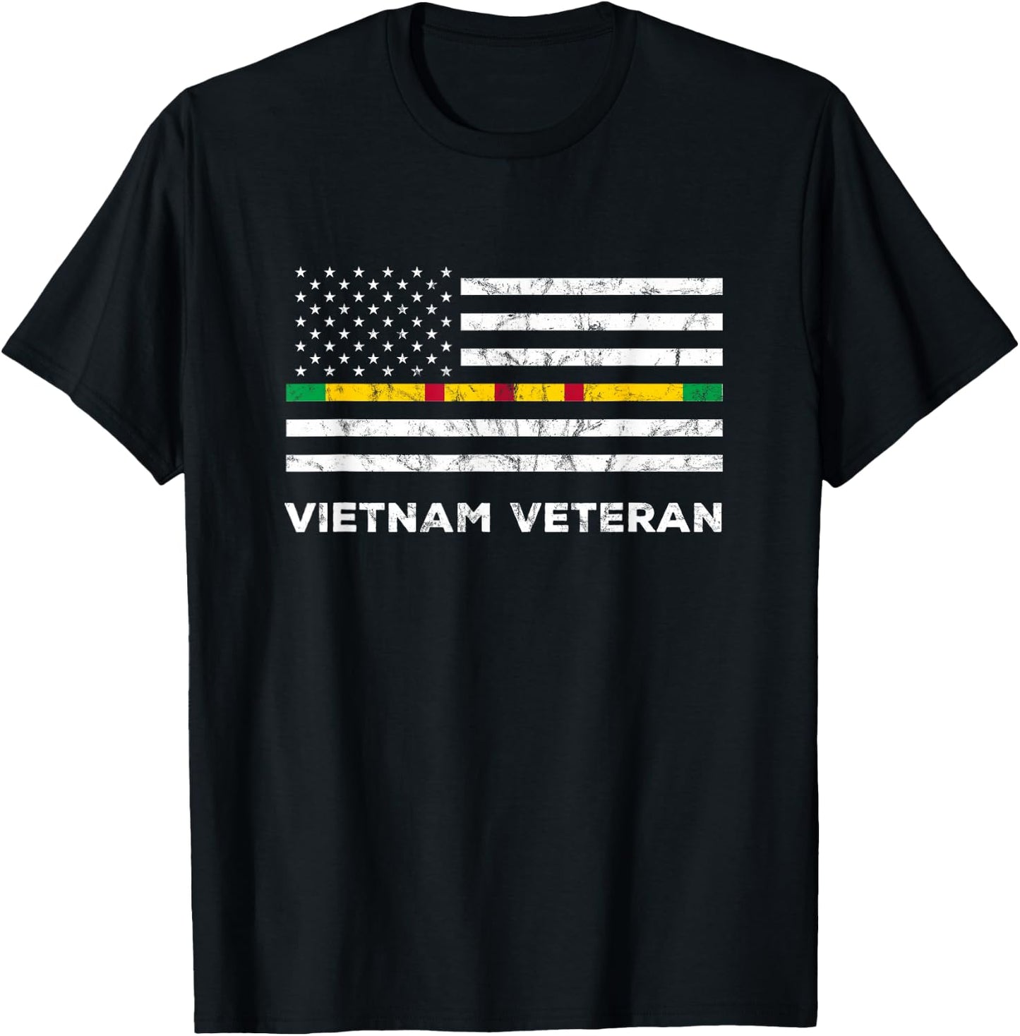 Vietnam Veteran Thin Line American Flag Pride Men T-Shirt - T-Shirt | Black
