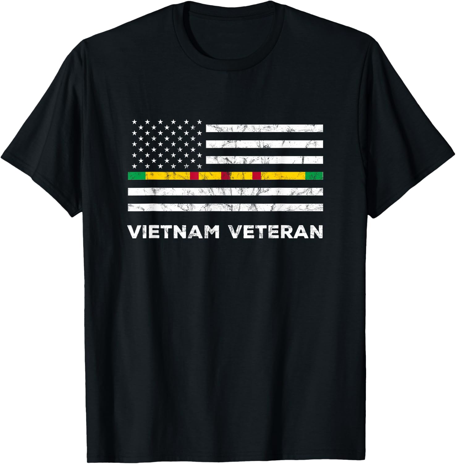 Vietnam Veteran Thin Line American Flag Pride Men T-Shirt - T-Shirt | Black