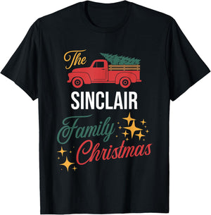The Sinclair Family Christmas Matching Pajamas Group Gift T-Shirt - T-Shirt | Black