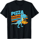 Kids Pizzasaurus Pizza Dino Dinosaur T-Rex Pizza For Toddler Boy T-Shirt - T-Shirt | Black