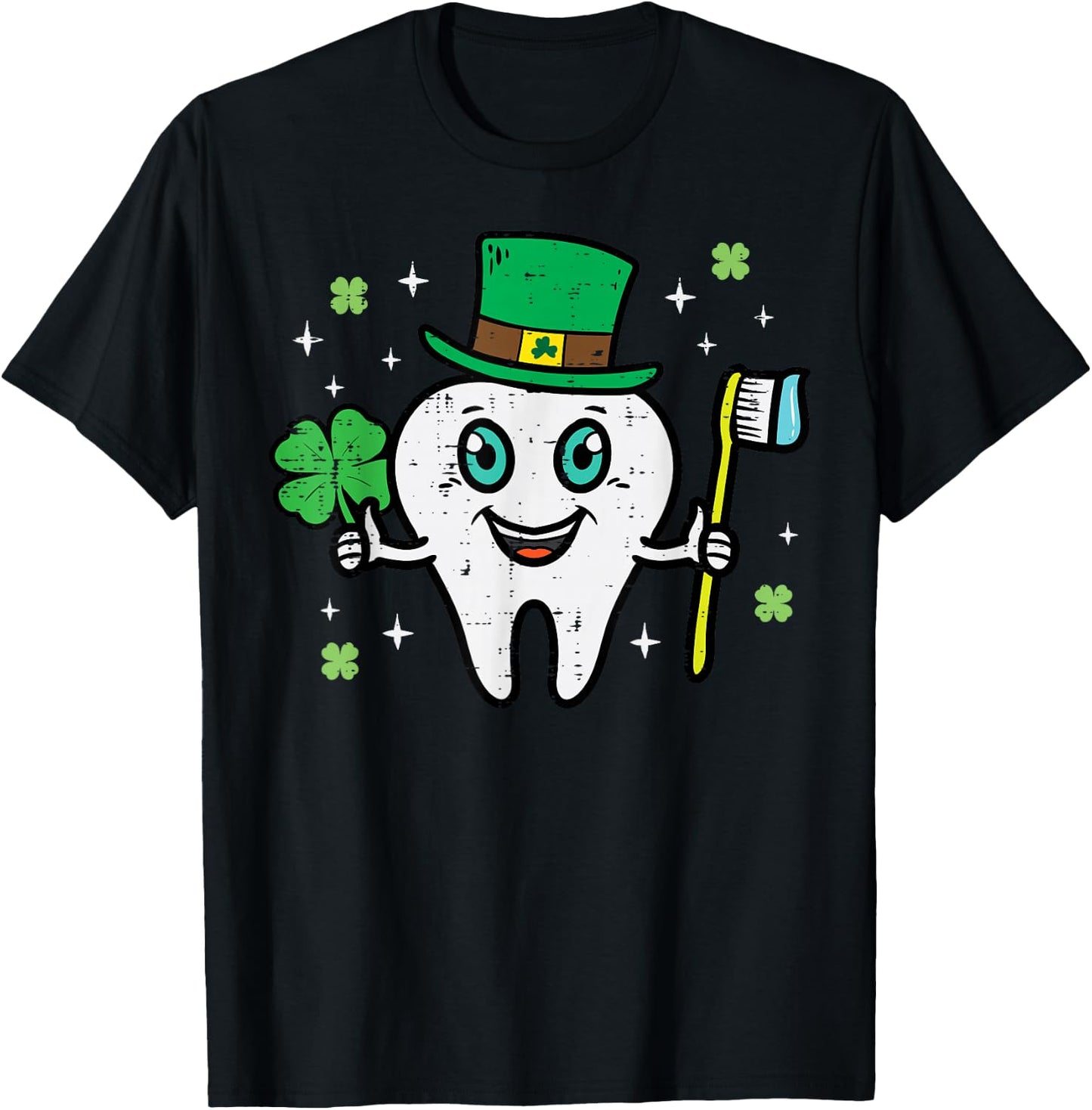 St Patricks Day Dental Tooth Saint Paddys Dentist Men Women T-Shirt - T-Shirt | Black