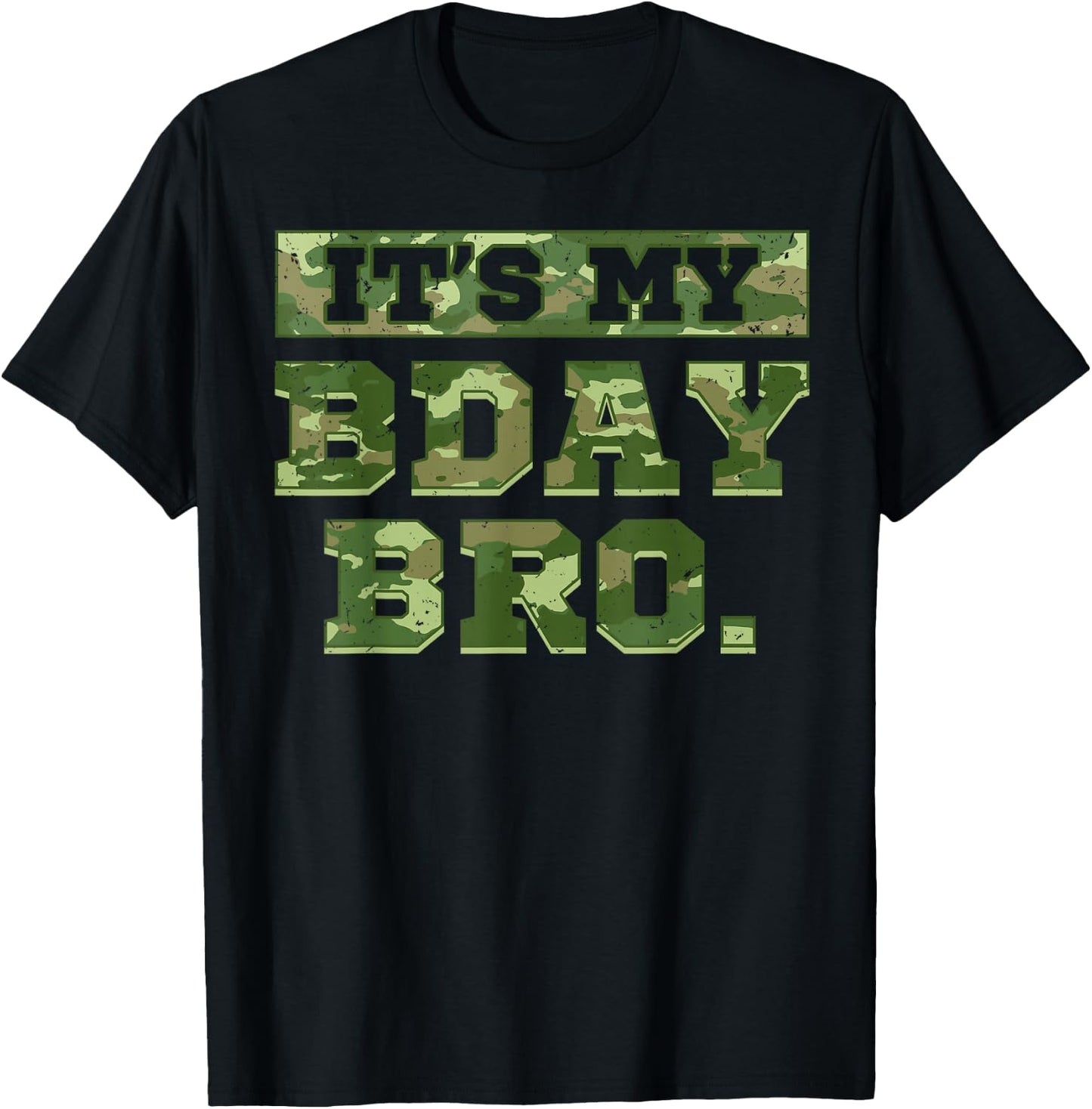 Camouflage Army Birthday Boy Military Bday Camo Celebration Small T-Shirt - T-Shirt | Black