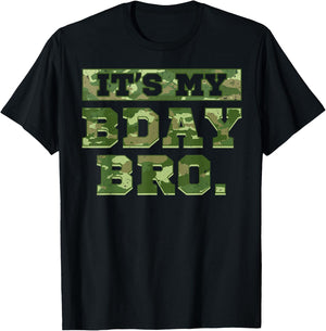 Camouflage Army Birthday Boy Military Bday Camo Celebration Small T-Shirt - T-Shirt | Black