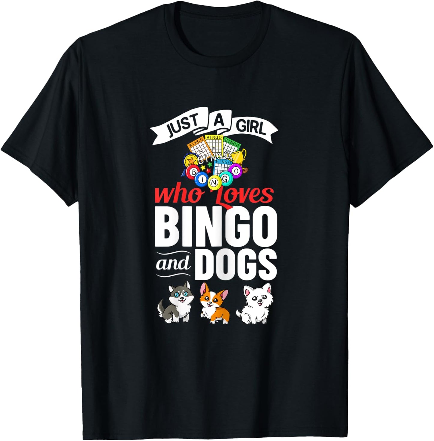 Dog Bingo Game Player Caller Card Board Balls T-Shirt - T-Shirt | Black