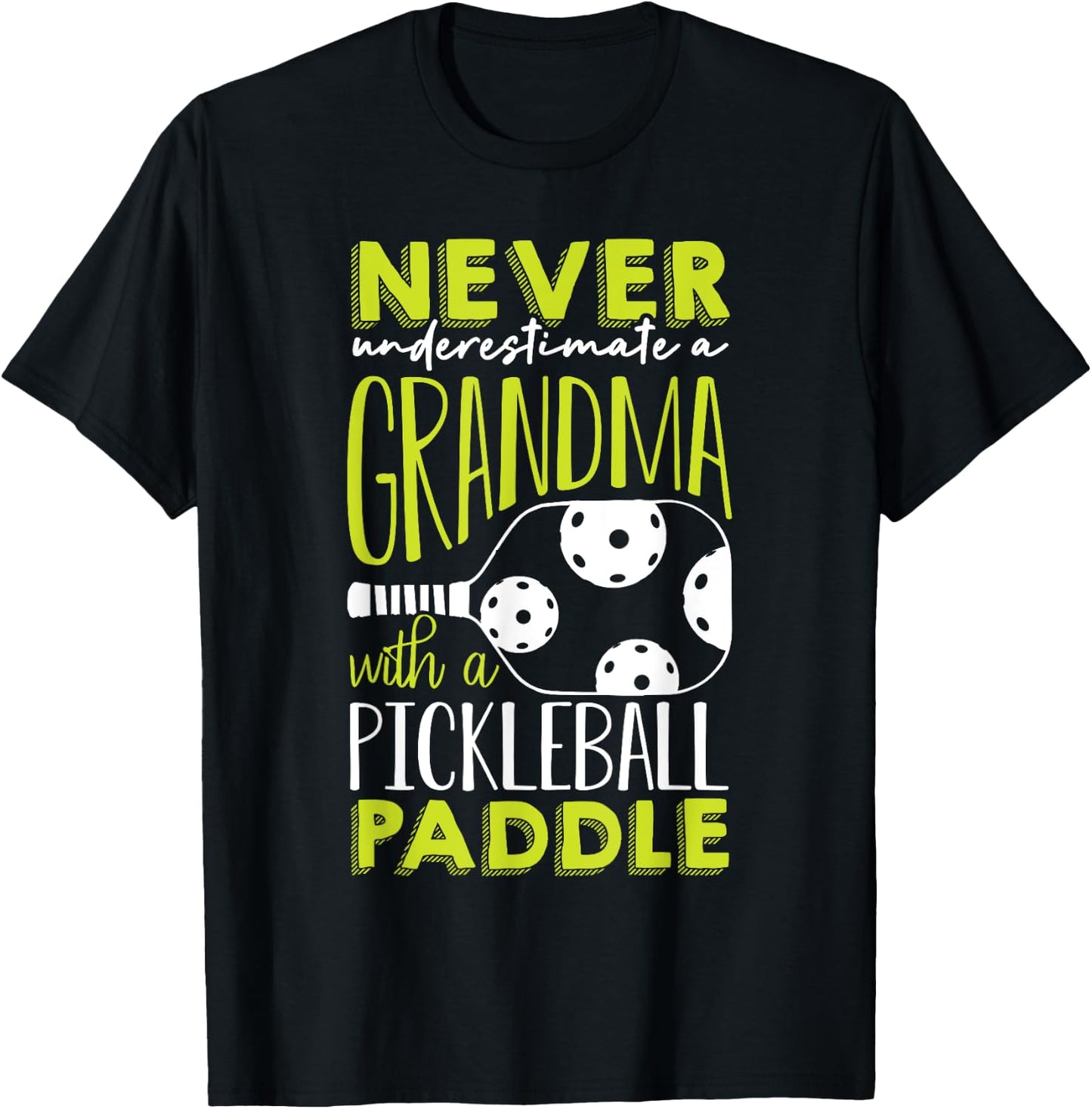 Funny Pickleball Grandma Shirt Grandmother Pickleball T-Shirt - T-Shirt | Black