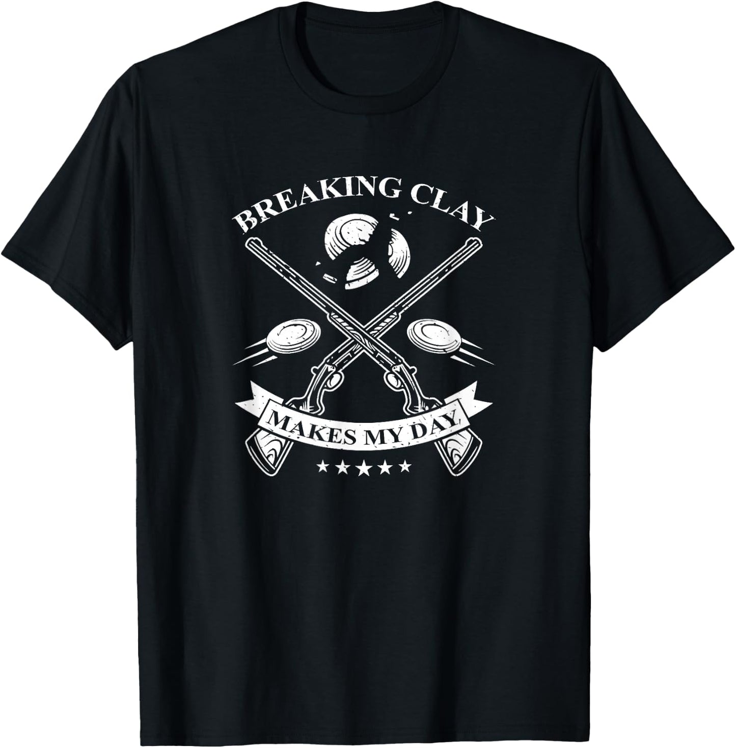 Funny Trap Shooting Shirt - Breaking Clay Makes My Day T-Shirt - T-Shirt | Black