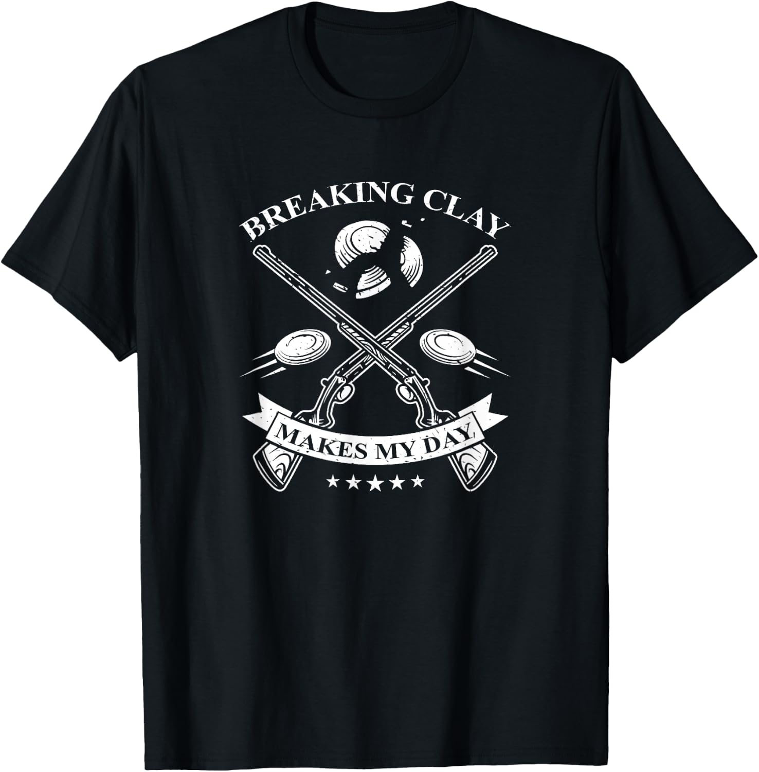 Funny Trap Shooting Shirt - Breaking Clay Makes My Day T-Shirt - T-Shirt | Black