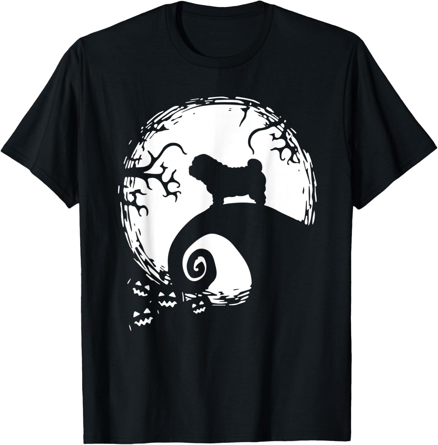 Shar Pei Moon Halloween T-Shirt - T-Shirt | Black