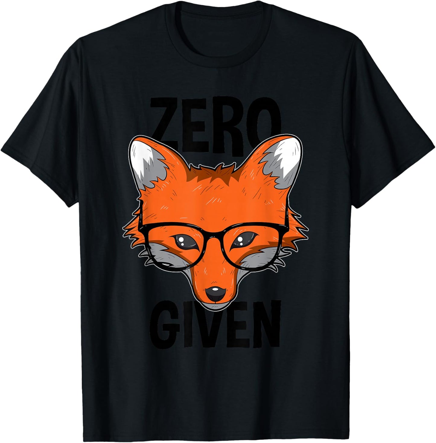 Zero Fox Given Funny Idgaf Foxes Pun Gift Women T-Shirt - T-Shirt | Black