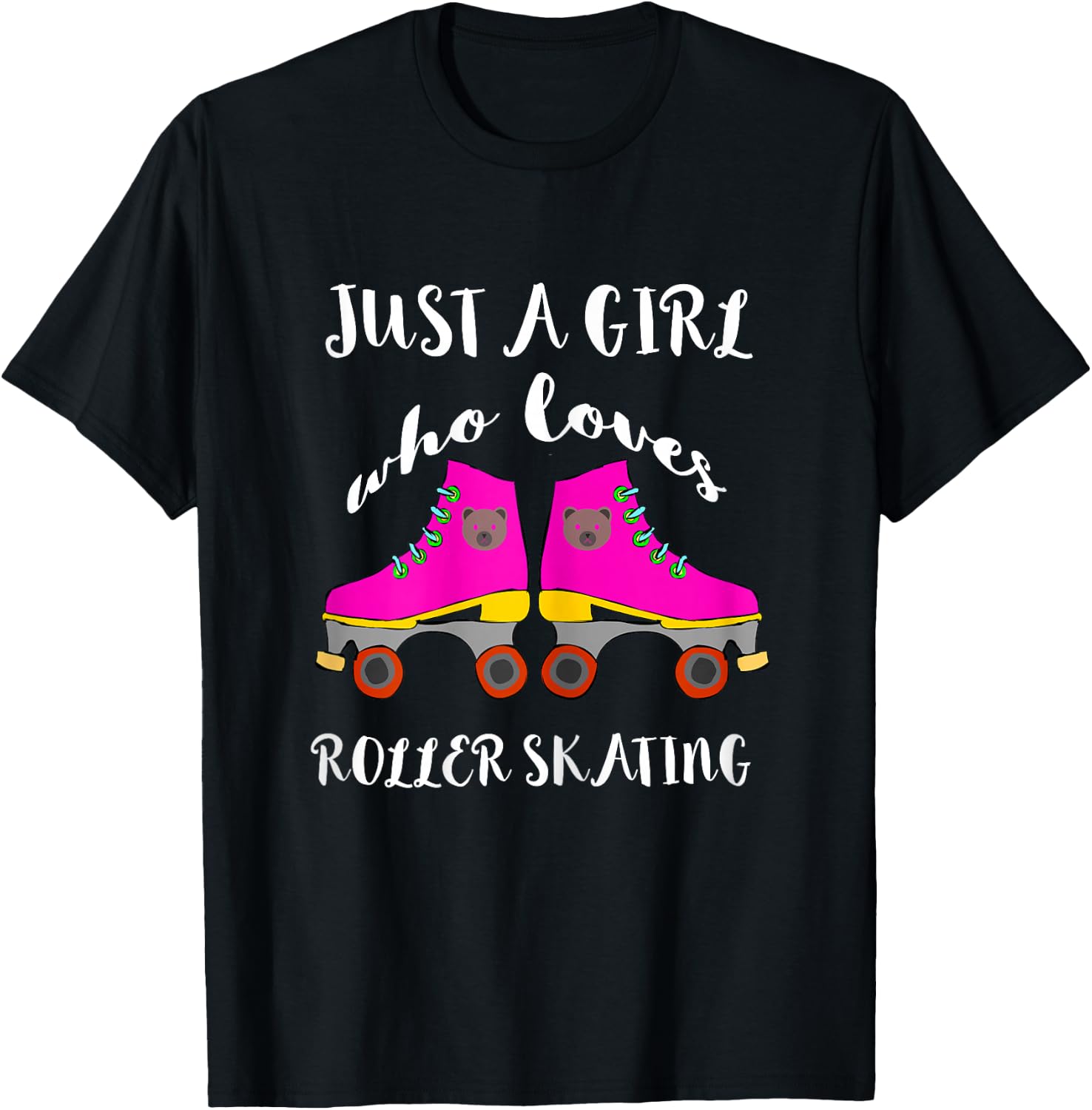 Just A Girl Who Loves Roller Skating Roller Skates Skaters T-Shirt - T-Shirt | Black