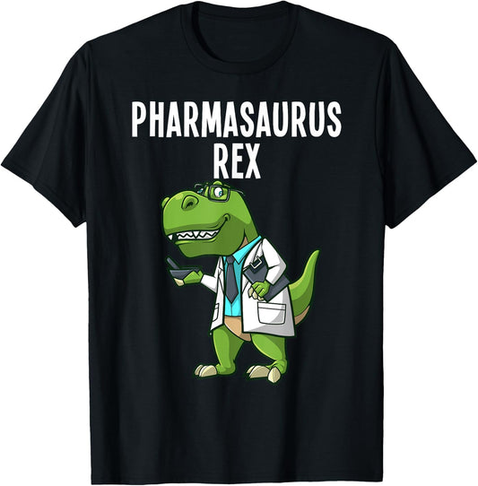 Funny Pharmacy Dinosaur Design Women Pharmacists T-Shirt - T-Shirt | Black