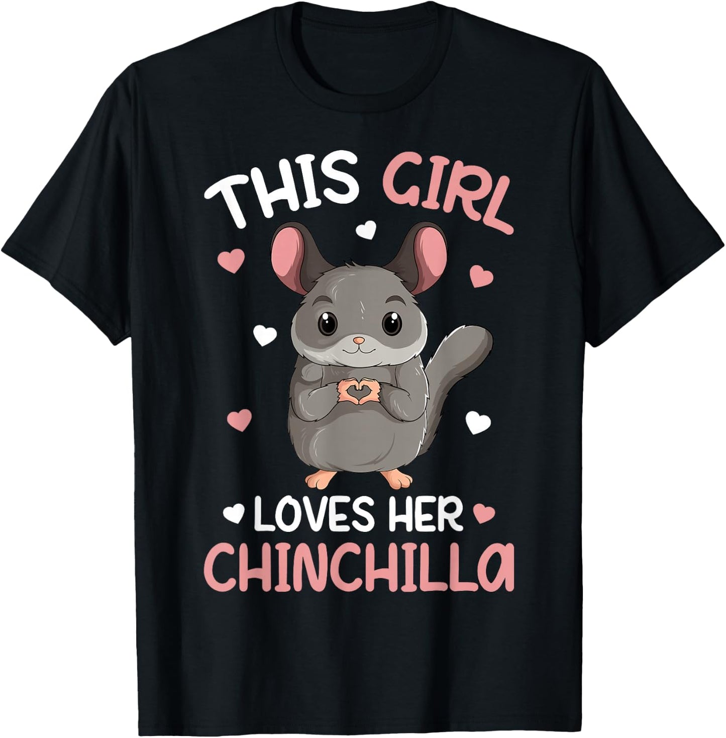This Girl loves her Chinchilla Kids Girls T-Shirt - T-Shirt | Black