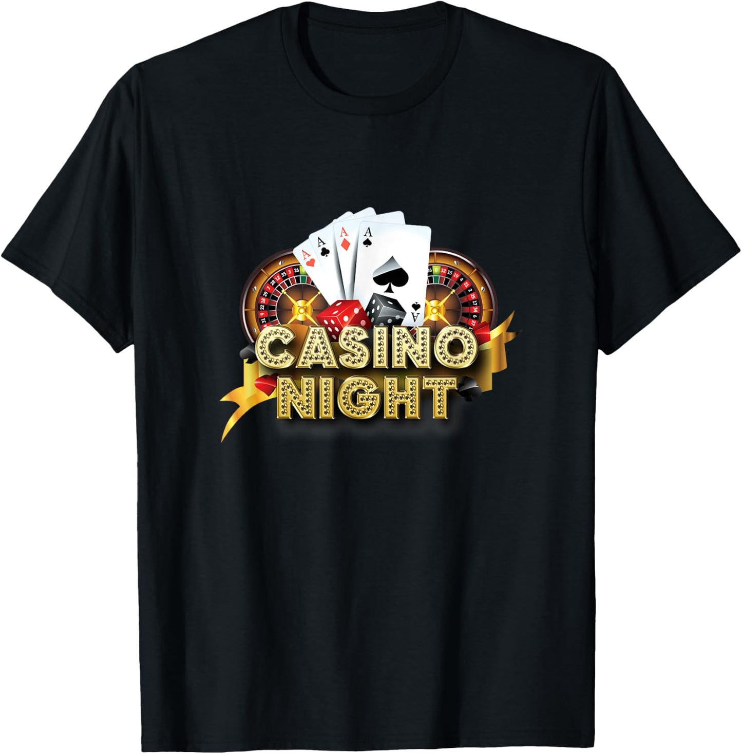 3EPL Poker Casino Stuff Casino Night Poker Black -Adults -Kids Small Black Short Sleeve T-Shirt - T-Shirt | Black