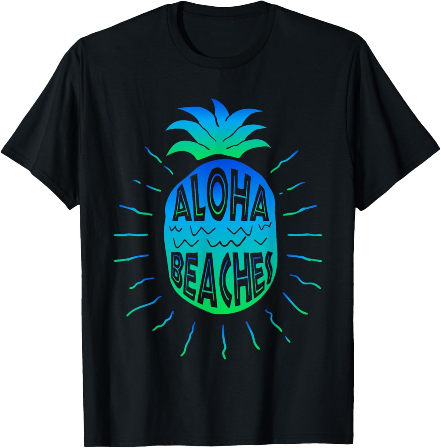 Aloha Beaches | Hawaii Beach Summer Vacation Men Women Gifts T-Shirt - T-Shirt | Black