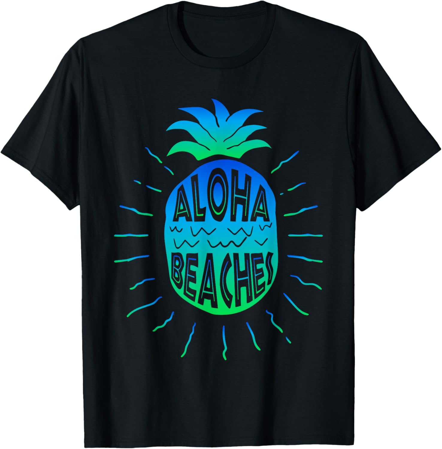 Aloha Beaches | Hawaii Beach Summer Vacation Men Women Gifts T-Shirt - T-Shirt | Black