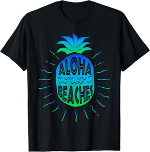 Aloha Beaches | Hawaii Beach Summer Vacation Men Women Gifts T-Shirt - T-Shirt | Black