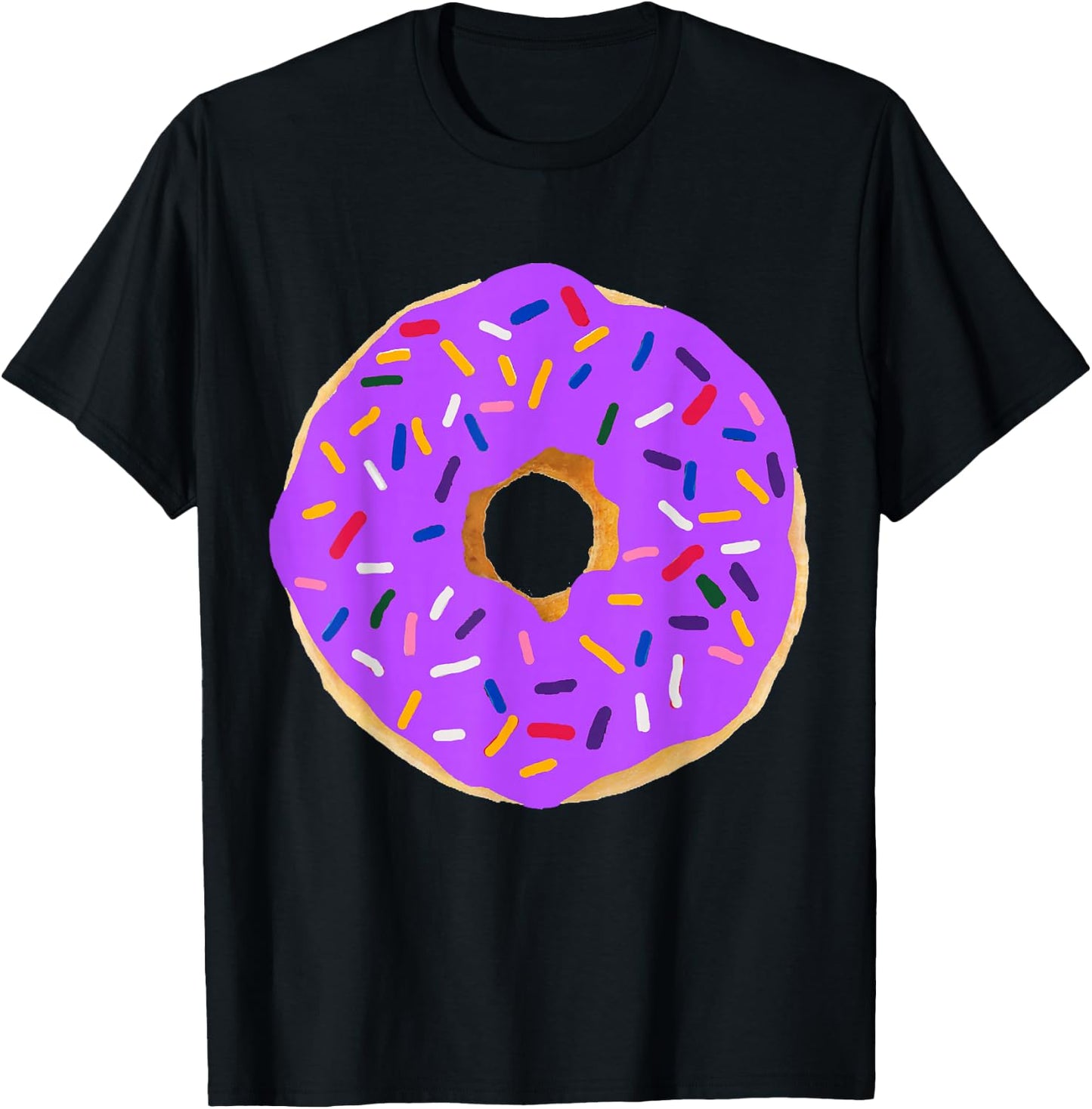 Purple Donut Costume Funny Food Couples Halloween Party BFFs T-Shirt - T-Shirt | Black