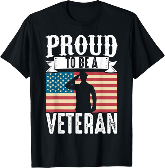 Proud Be A Veteran Of The USA Veteran Veterans Day T-Shirt - T-Shirt | Black