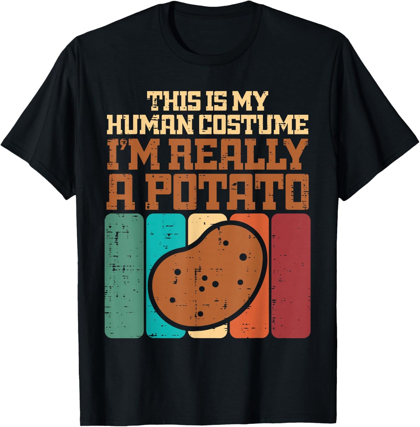 My Human Costume Im A Potato Funny Halloween Men Women Kids T-Shirt - T-Shirt | Black