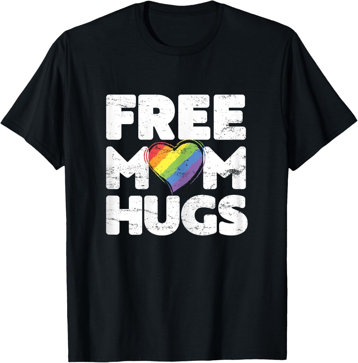Free Mom Hugs , Free Mom Hugs Rainbow Gay Pride T-Shirt - T-Shirt | Black