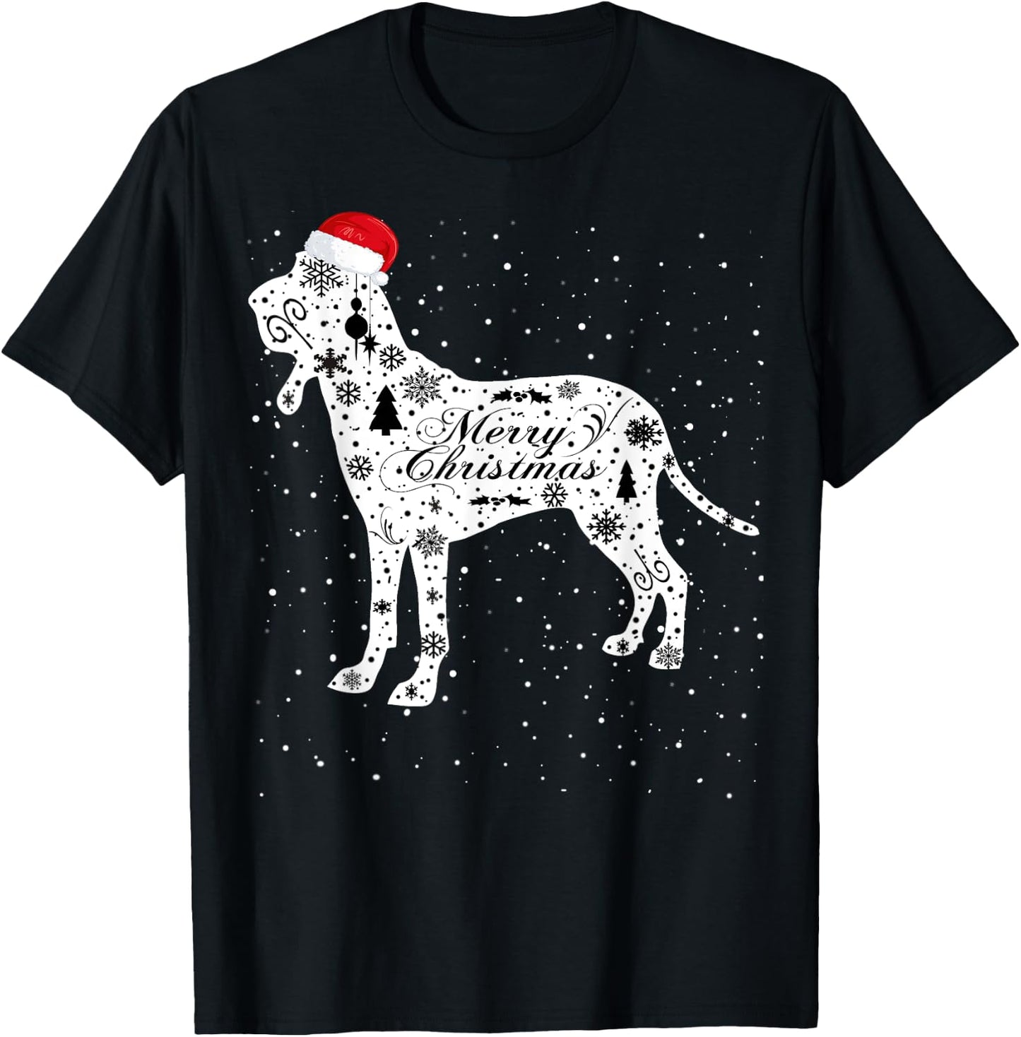Merry Xmas Braco Italiano Dog Christmas T-Shirt - T-Shirt | Black