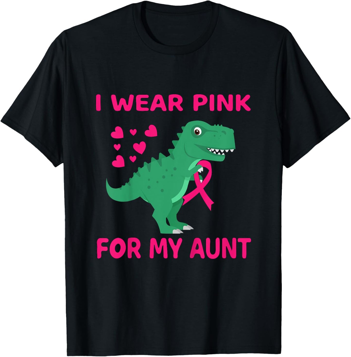I Wear Pink For My Aunt Breast Cancer Awareness Toddler T-Shirt - T-Shirt | Black