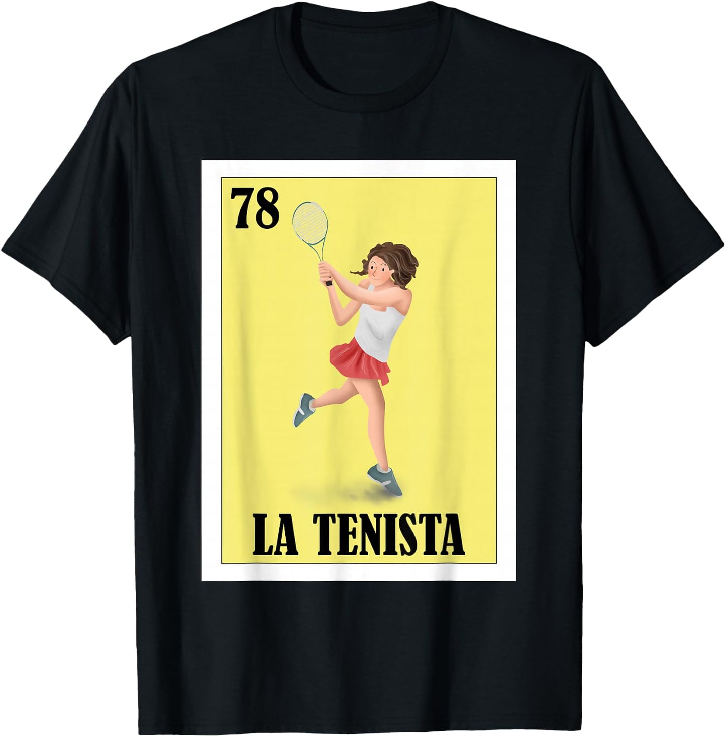 Funny Tennis Mexican Design - La Tenista T-Shirt - T-Shirt | Black