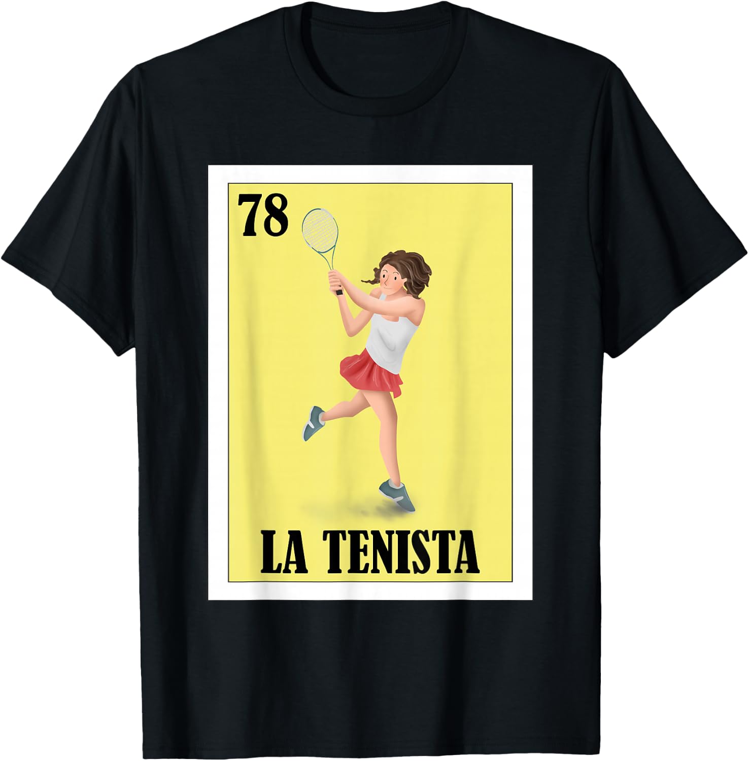 Funny Tennis Mexican Design - La Tenista T-Shirt - T-Shirt | Black