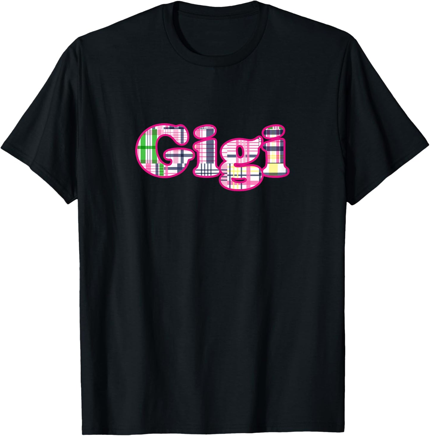 Cute Gigi Madras Plaid for the Southern Preppy Grandma T-Shirt - T-Shirt | Black