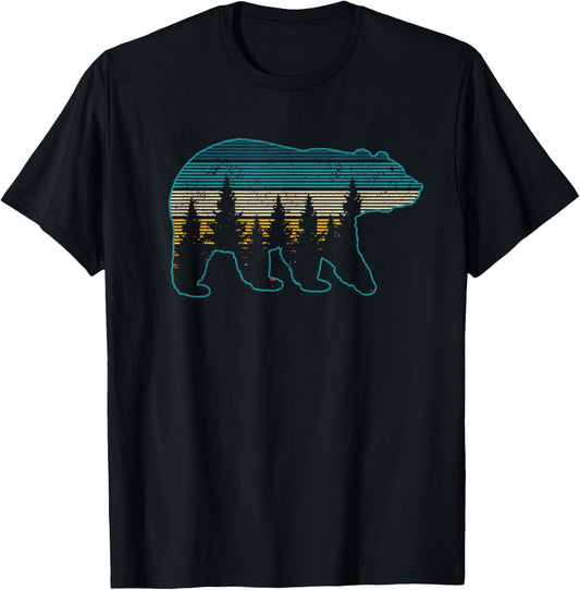 Bear Nature Grizzly Brown Black Bear Hiking Hunting Gift Small T-Shirt - T-Shirt | Black