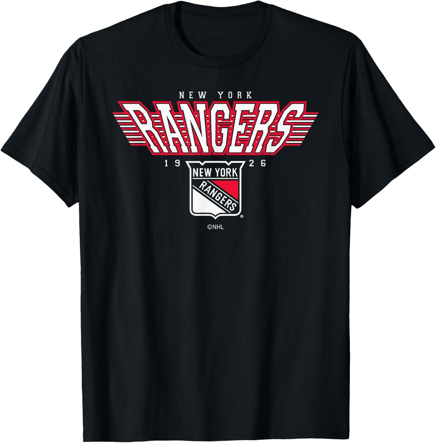 New York Rangers Laser Royal Blue Officially Licensed T-Shirt - T-Shirt | Black