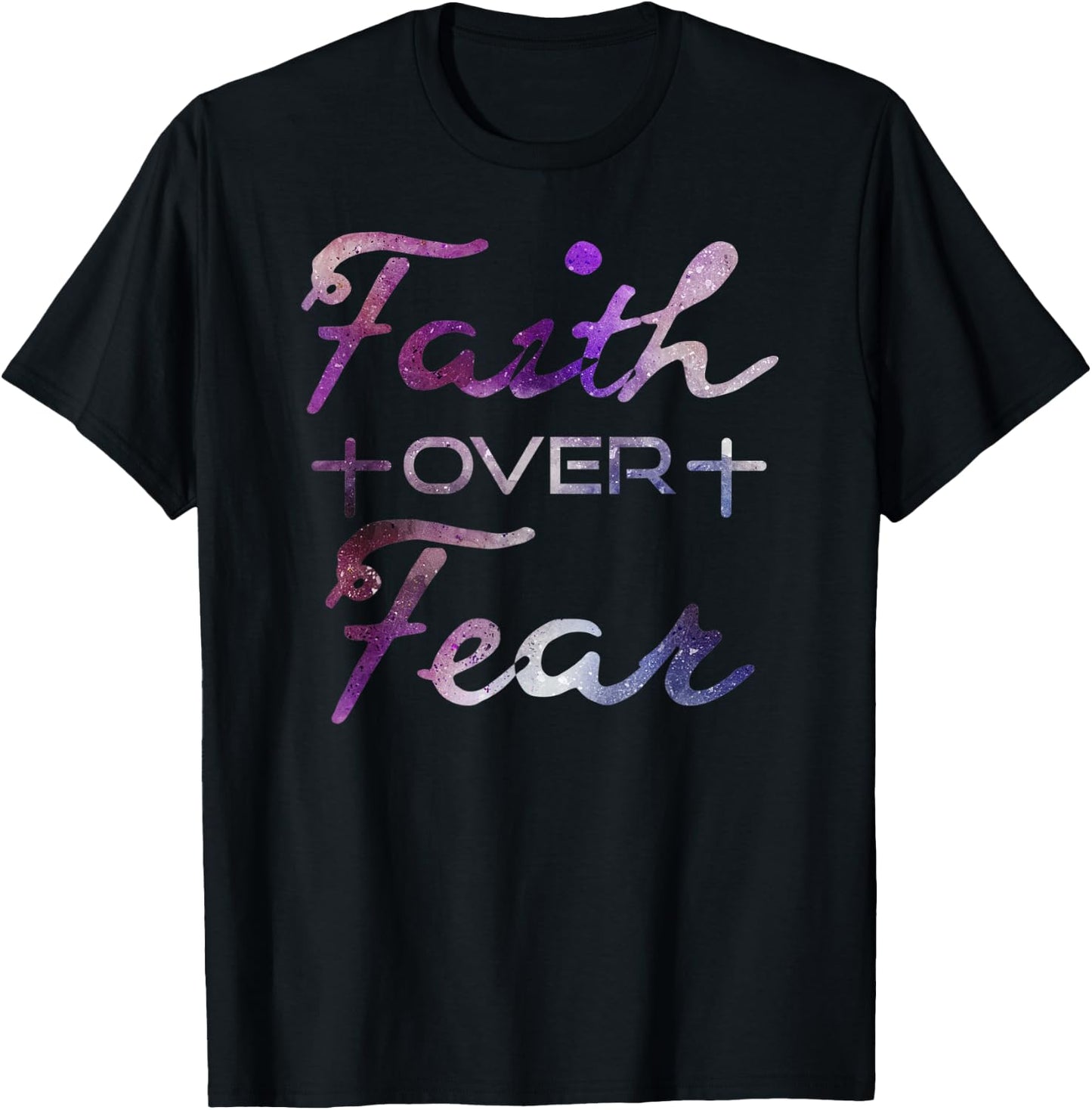 Faith Over Fear Christian Inspiration Bible Quote T-Shirt - T-Shirt | Black