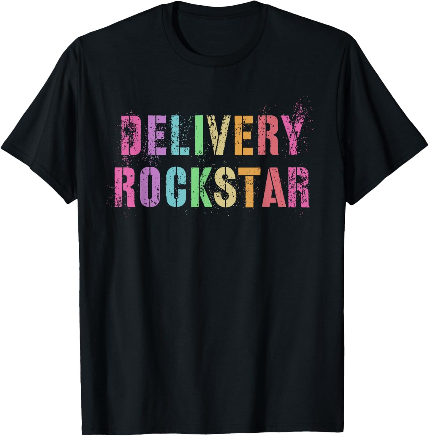 Food DELIVERY ROCKSTAR Pizza Mailman Truck Bus Driver Ninja T-Shirt - T-Shirt | Black