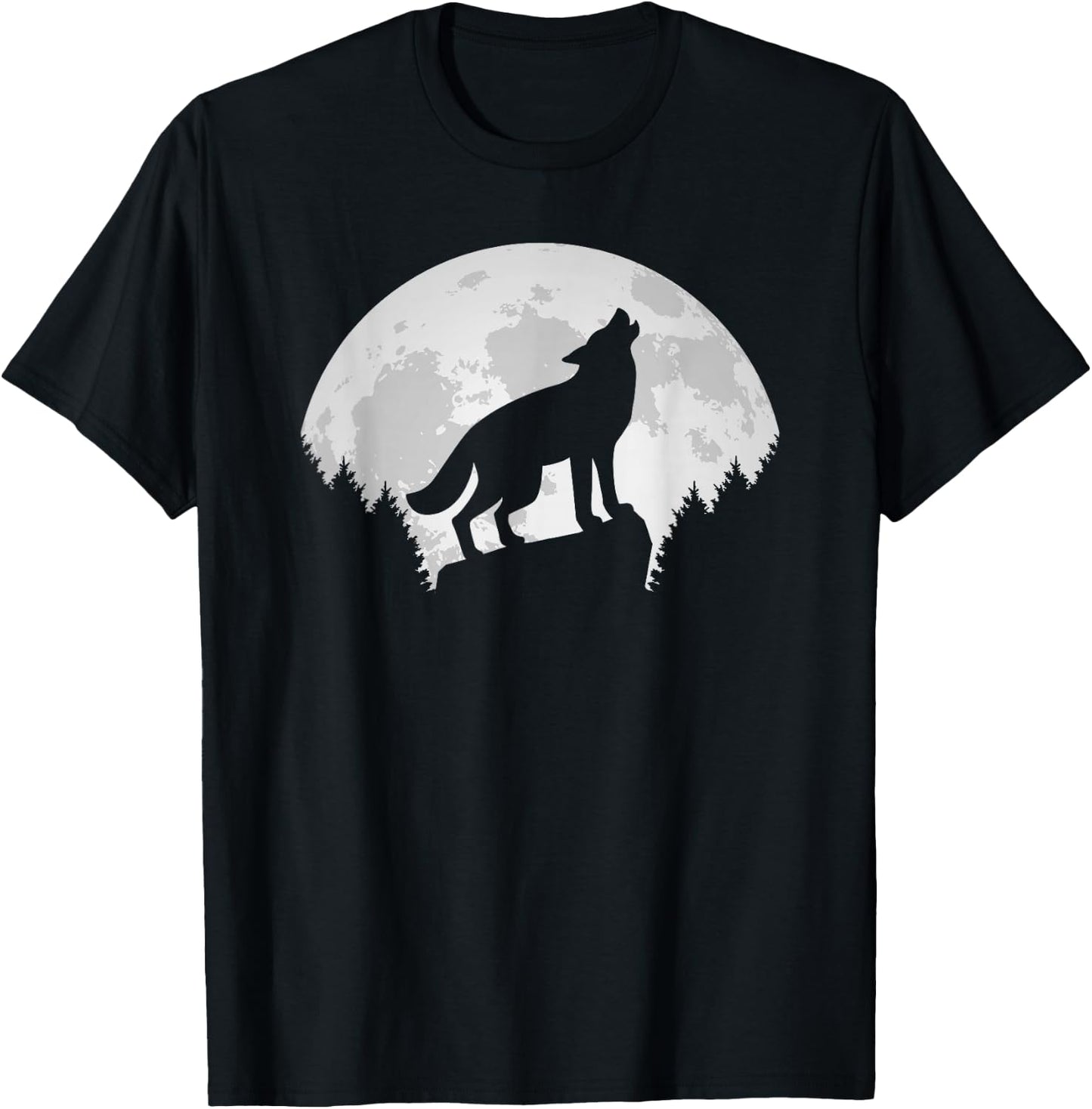 Wolf Moon Wild Animal Wildlife Wolves Nature Men Women T-Shirt - T-Shirt | Black