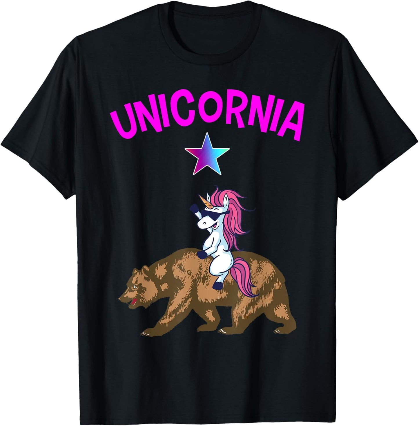 Unicornia Shirt Funny California Unicorn Gift T-Shirt - T-Shirt | Black