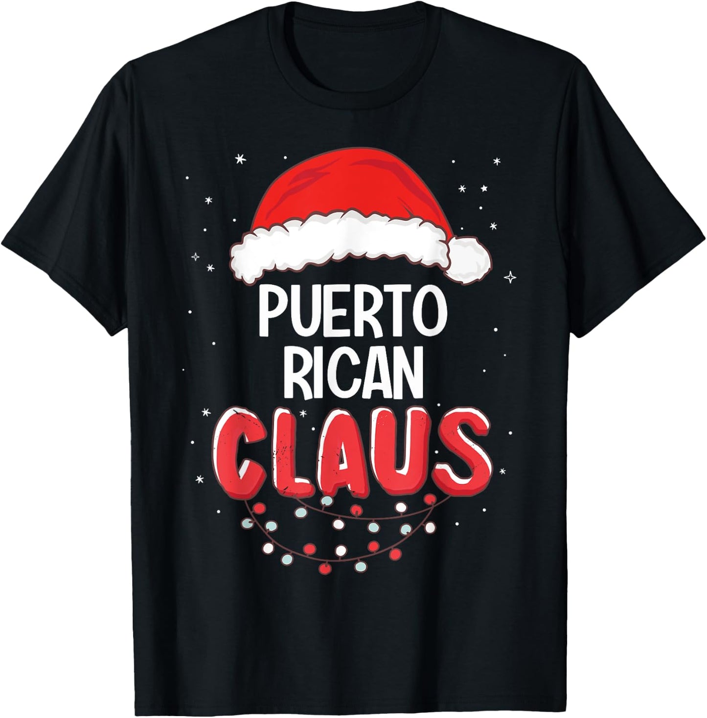 Puerto Rican Santa Claus Christmas Matching Costume T-Shirt - T-Shirt | Black
