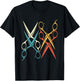 Retro Hairdresser Scissors - Hairstylist Haircut Hairstyle T-Shirt - T-Shirt | Black