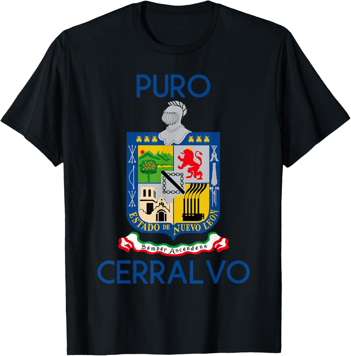 Cerralvo Nuevo Leon Estado De Mexico Escudo Eagle Aguila T-Shirt - T-Shirt | Black