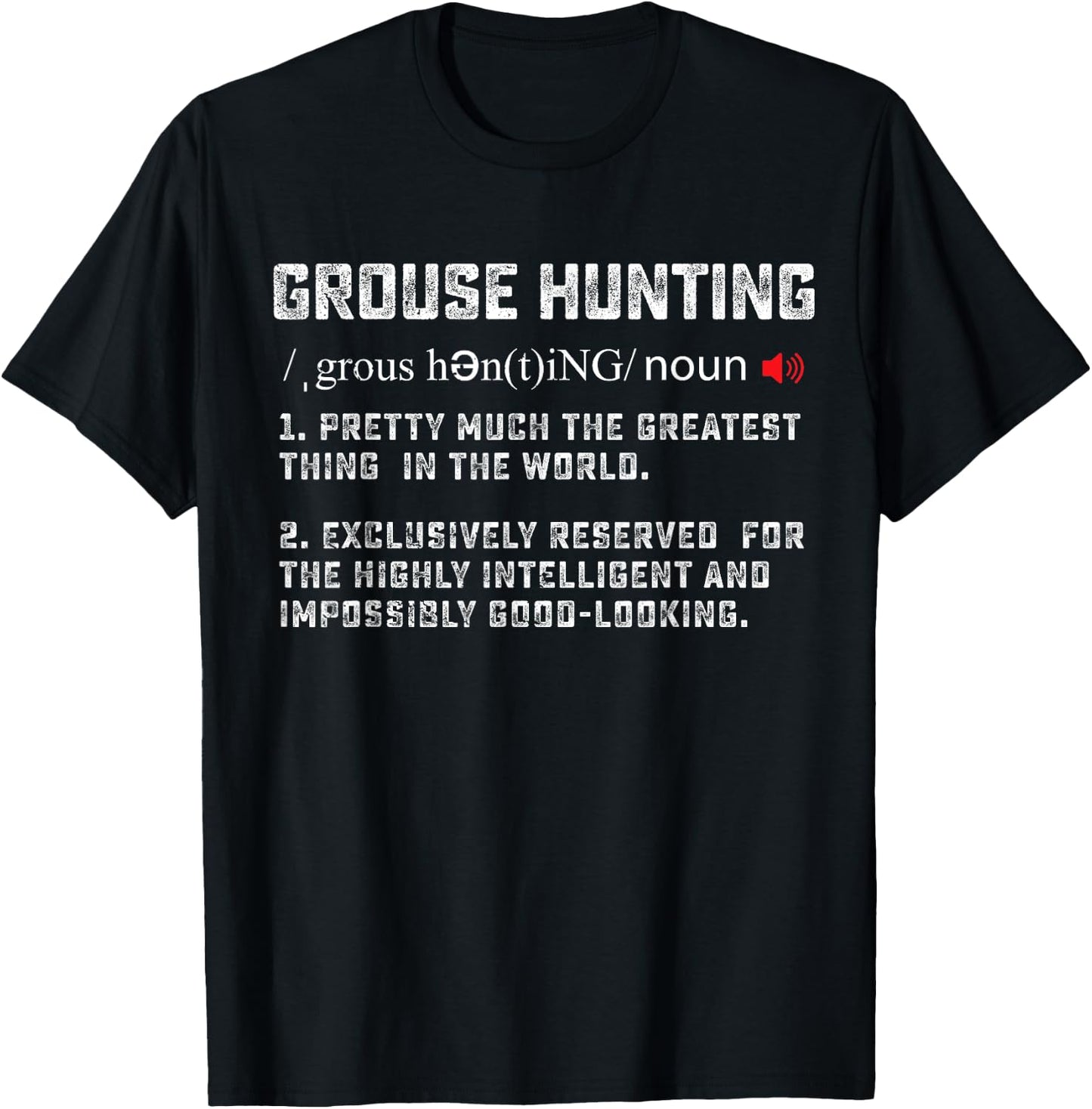 Hunting Ruffed Grouse bird- funny definition art Hunter T-Shirt - T-Shirt | Black