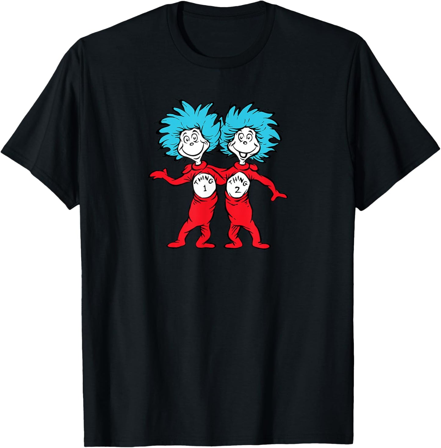 Dr. Seuss Thing 1 Thing 2 Buddies T-Shirt - T-Shirt | Black