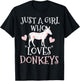 Donkey Just A Girl Who Loves Donkeys Farmer Gift T-Shirt - T-Shirt | Black