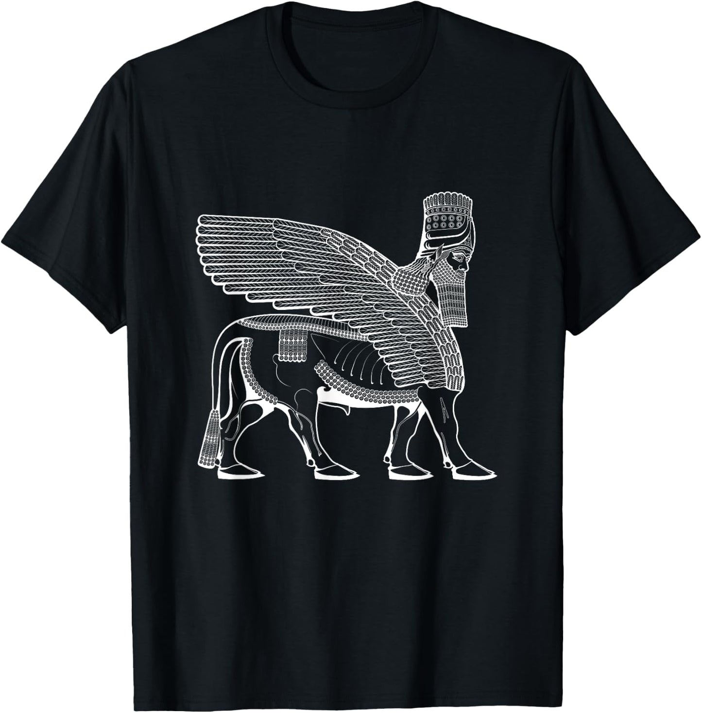 Lamassu Assyrian / White Lamassu T-Shirt - T-Shirt | Black