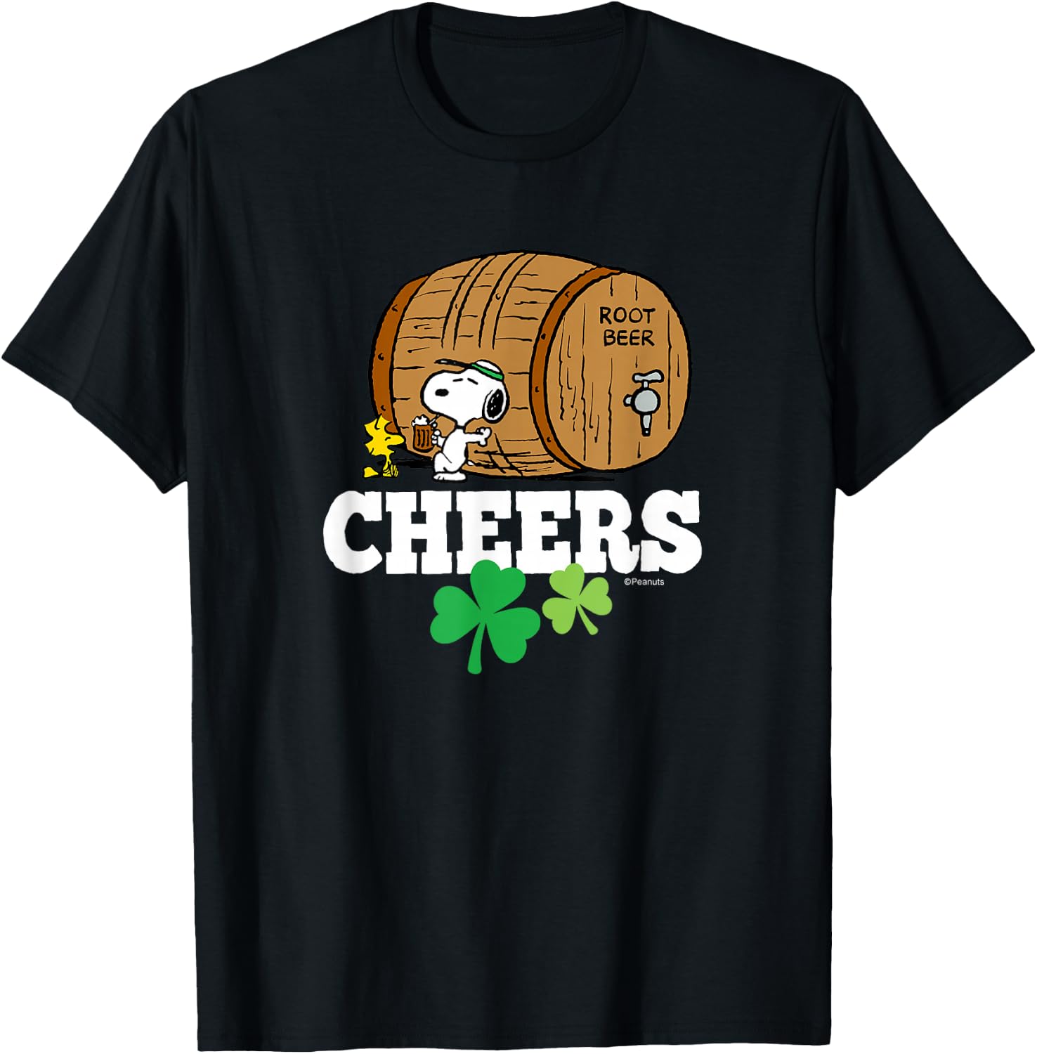 Peanuts - St.Patricks - Cheers To Root Beer T-Shirt - T-Shirt | Black