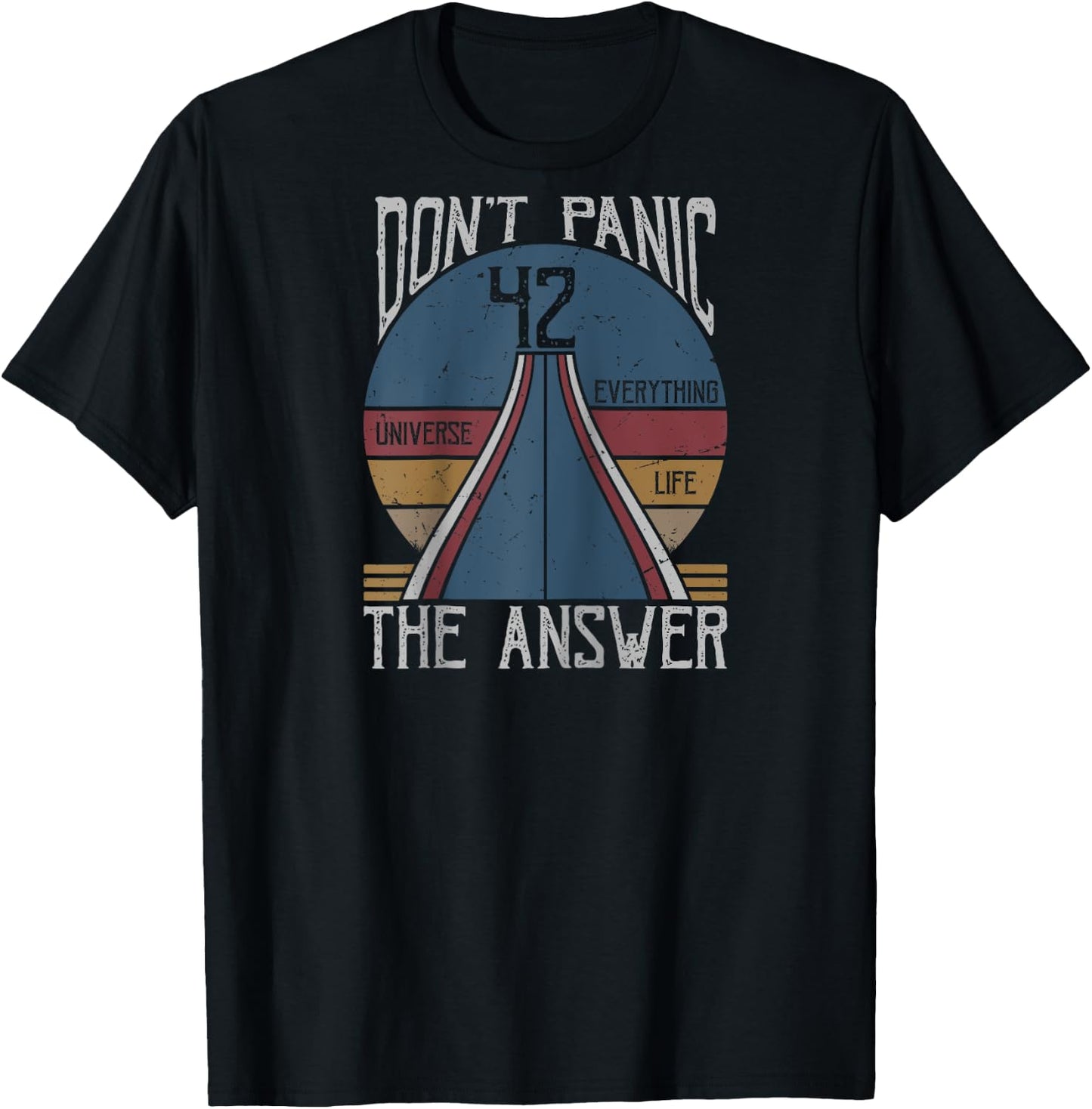 42 Answer to Life The Universe And Everything Don't Panic Raglan Baseball T-Shirt - T-Shirt | Black