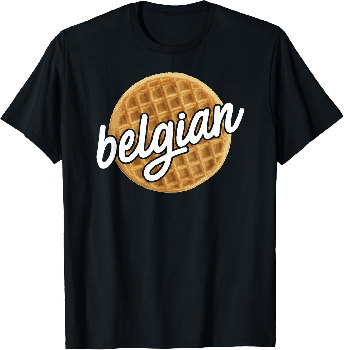 Funny Waffle Belgian Foodie Gift T-Shirt - T-Shirt | Black