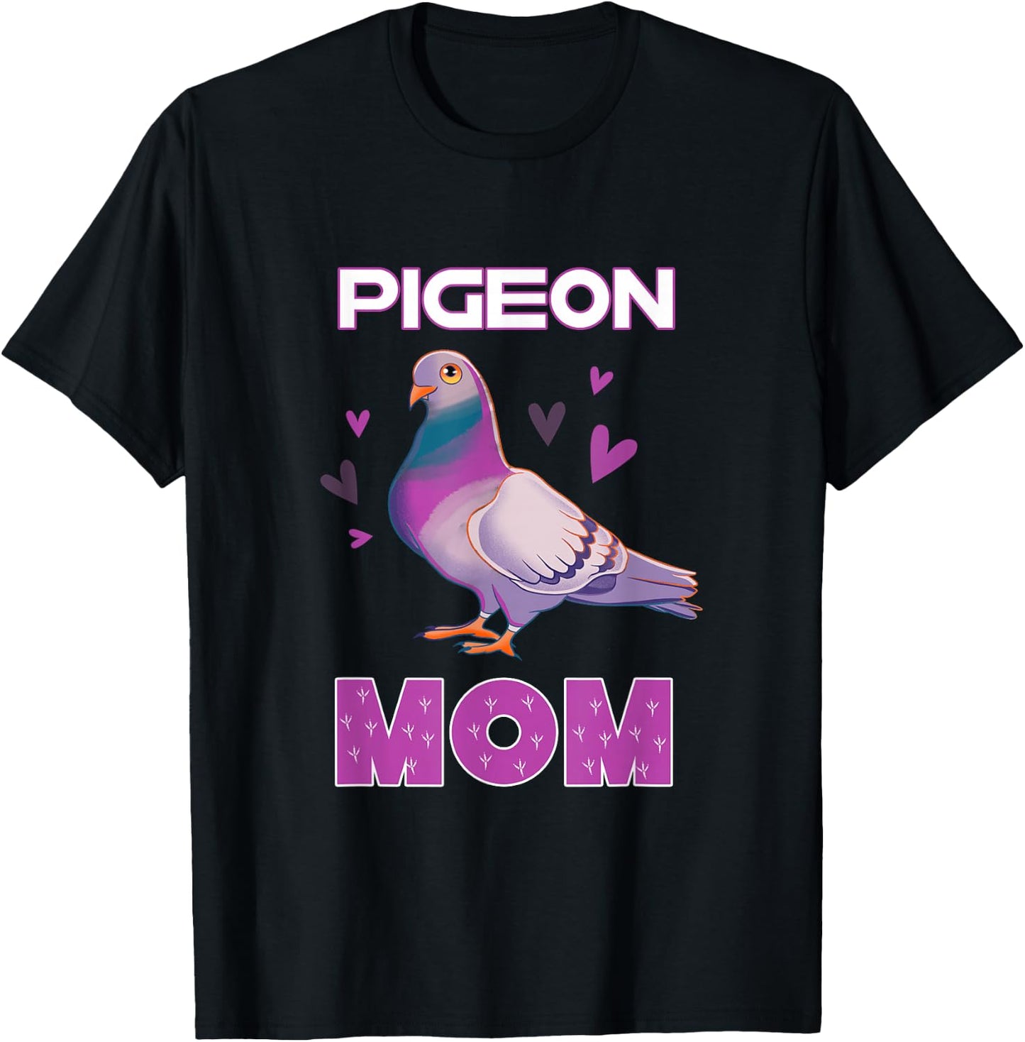 Pigeon Mom Cute Pigeon Illustration Pigeon Owner T-Shirt - T-Shirt | Black