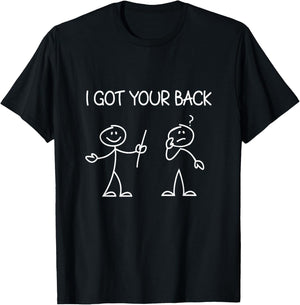 I Got Your Back Stick Figure T-Shirt - T-Shirt | Black