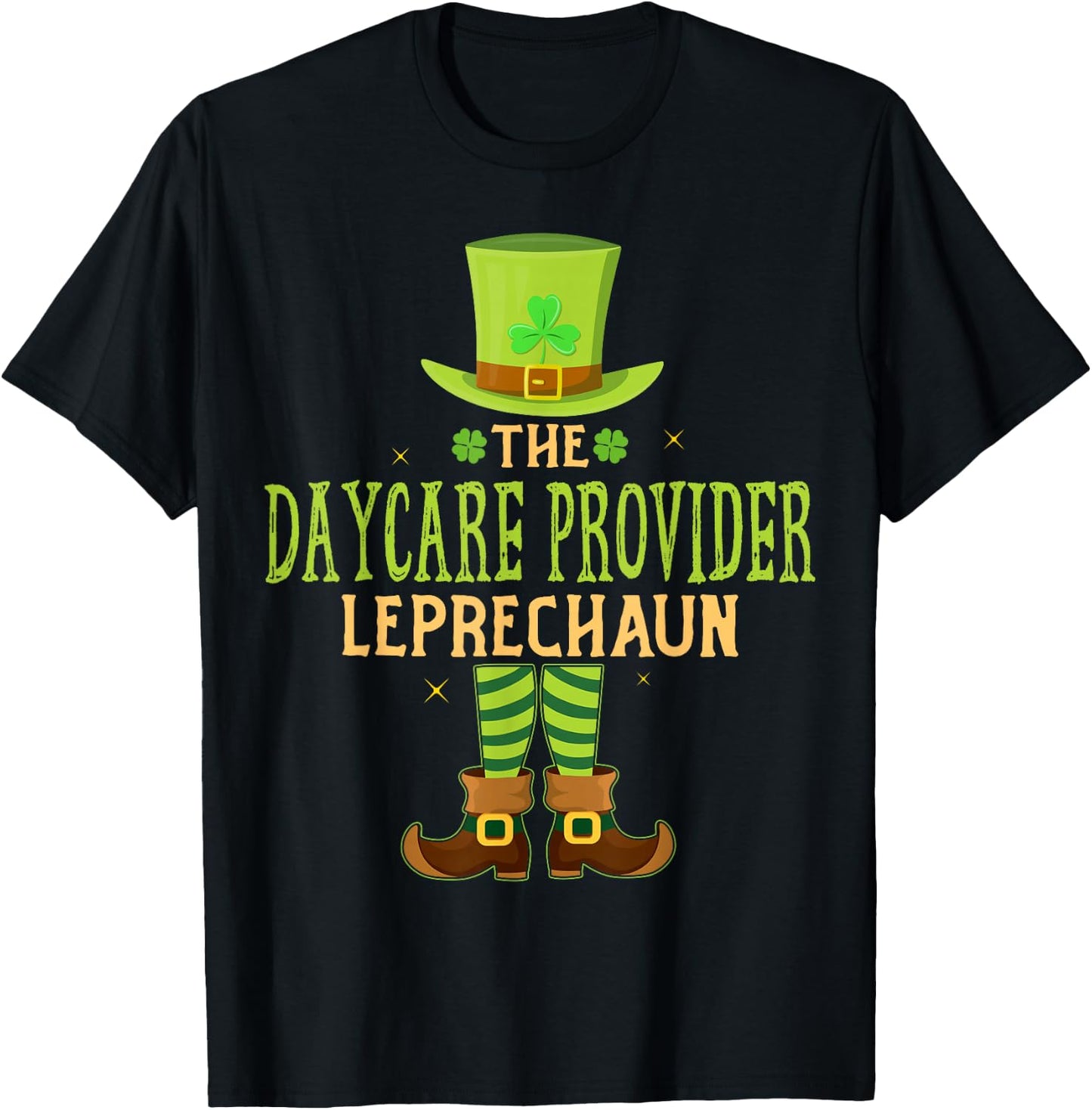 The Daycare Provider Leprechaun Matching St Patricks Day T-Shirt - T-Shirt | Black